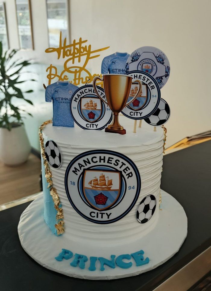 Manchester city themed Cake Manchester city themed Cake
