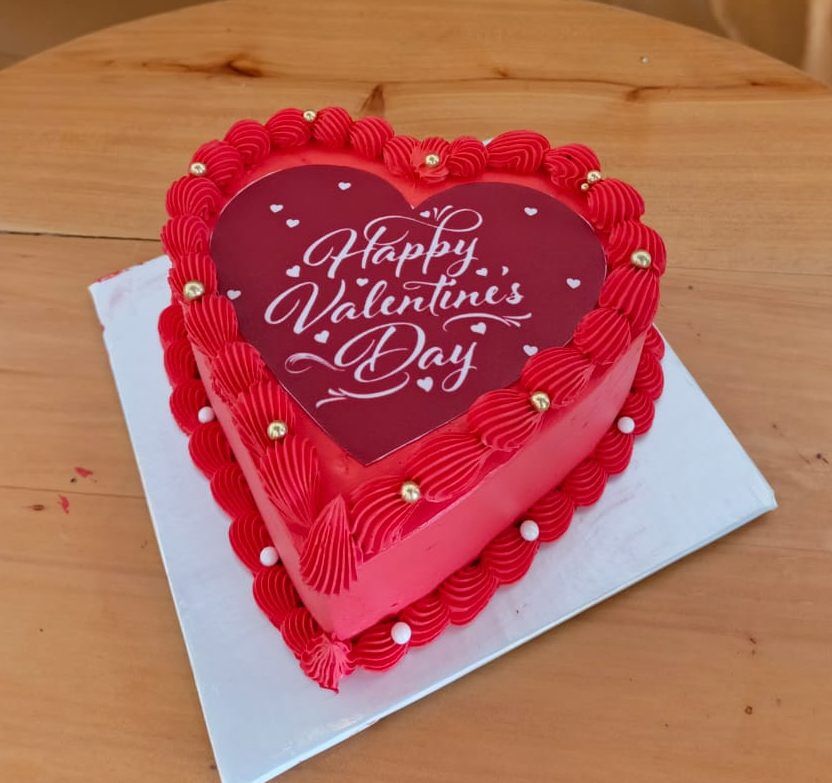 Valentine Love Shaped Cake with an edible print Valentine Love Shaped Cake with an edible print