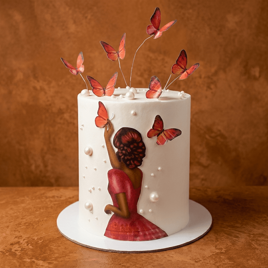 Beautiful girl themed cake Beautiful girl themed cake
